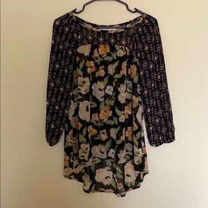 Floral sheer blouse, vintage pattern